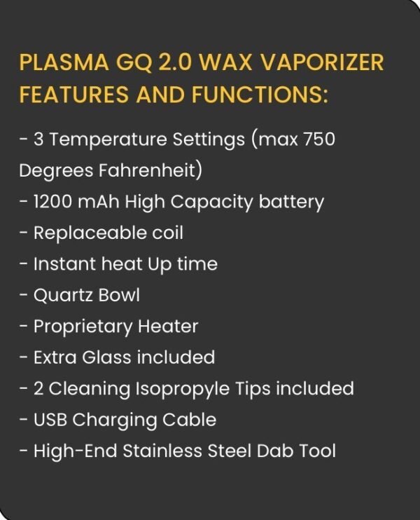 Plasma GQ 2.0 Wax Vape Pen - Image 4