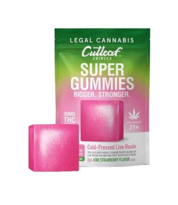 CUTLEAF COLD-PRESSED LIVE ROSIN CBD/THC SUPER GUMMIES 120 MG - Image 2