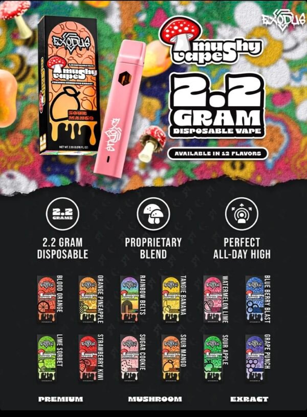 Sugar Cookies Exodus Mushy Disposable Vape 2.2G - Image 4