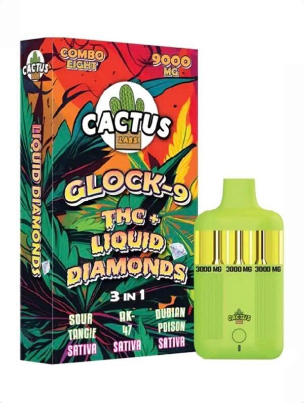 Sour Tangie | AK-47 | Dubian Poison Cactus Labs Glock 9 THC + Liquid Diamonds 3in1 Vape 9000mg