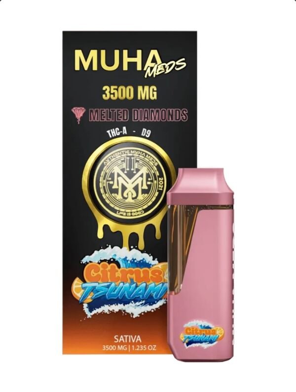 Citrus Tsunami Muha Meds THC-A Delta-9 Melted Diamonds Disposable 3.5G