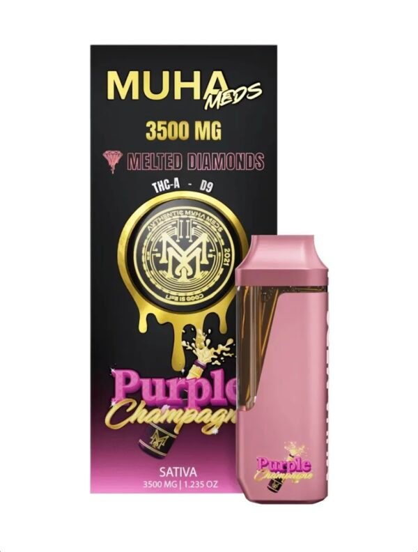 Purple Champagne Muha Meds THC-A Delta-9 Melted Diamonds Disposable 3.5G